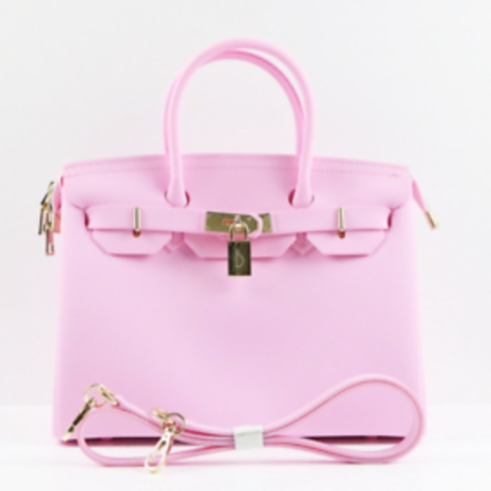 NEW Matte Bubble Gum Pink Vegan Handbag Purse Tote
